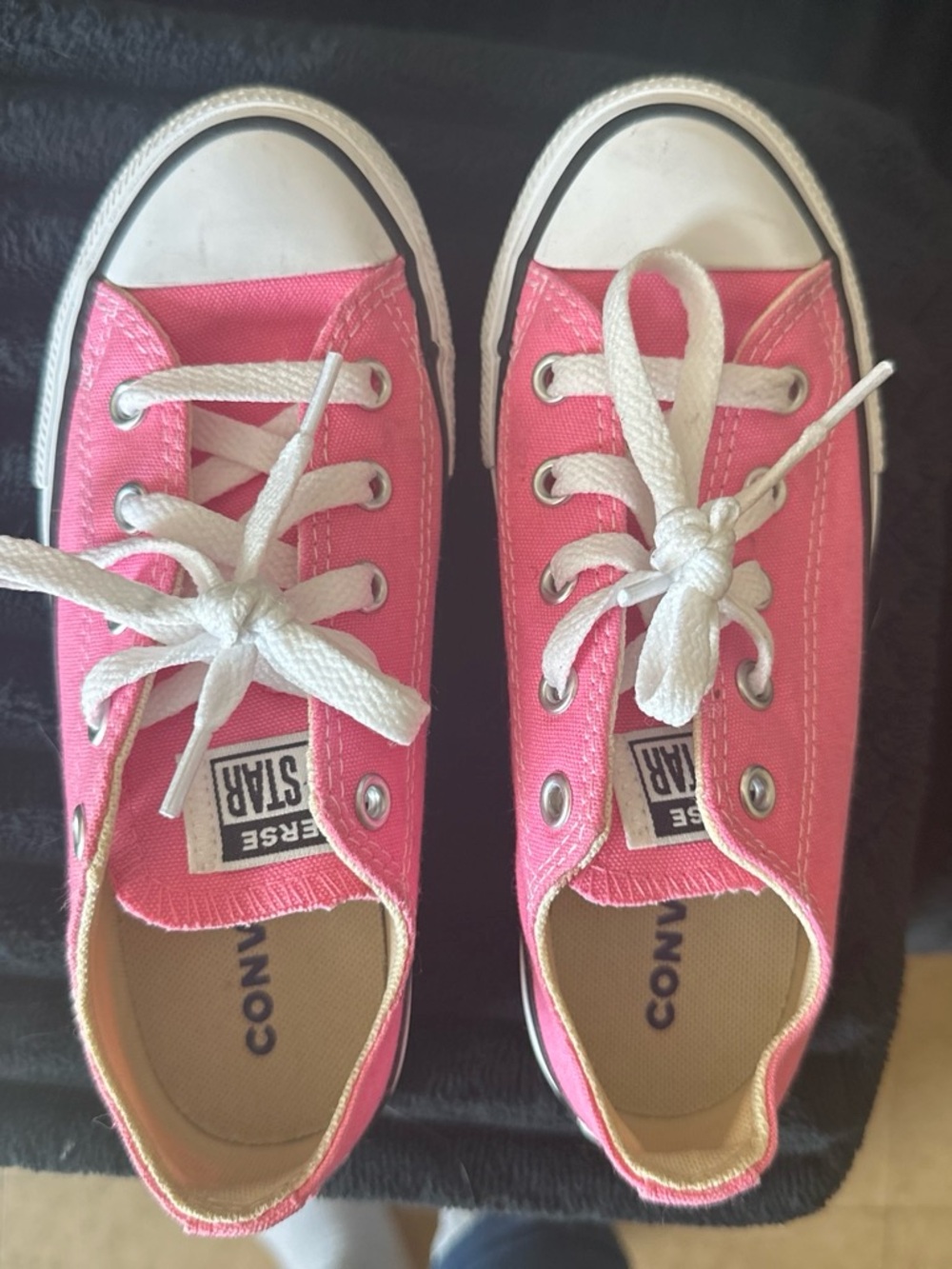 Converse Kids Hot Pink Low Top Canvas Sneakers